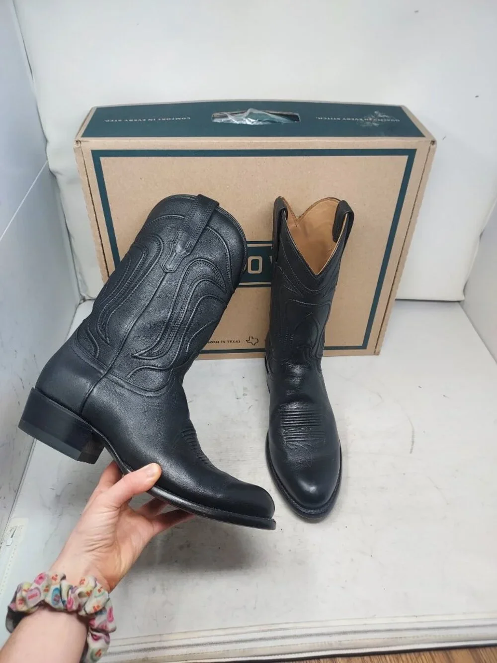 TECOVAS MENS THE CARTWRIGHT MIDNIGHT BLACK COWBOY BOOT